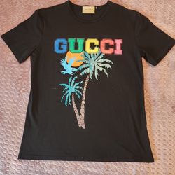 Gucci Shirt Mens 2XL Palm Tree Logo