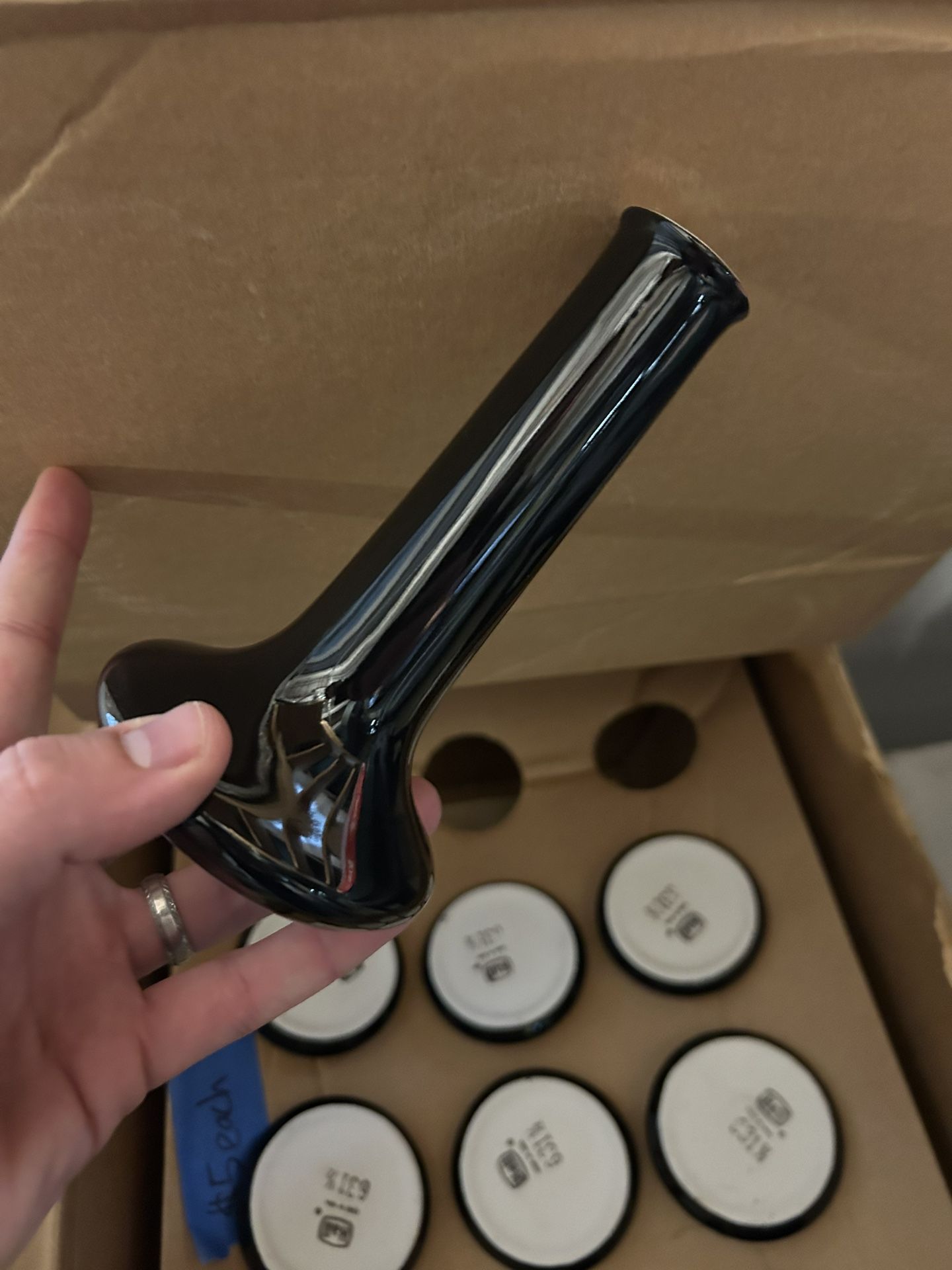 Set Of 9 Black Blood Vases Hall Brand Made In USA