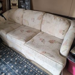 White couch with Custom design 