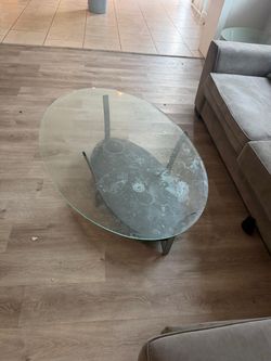 Oval Glass Top Coffee Table