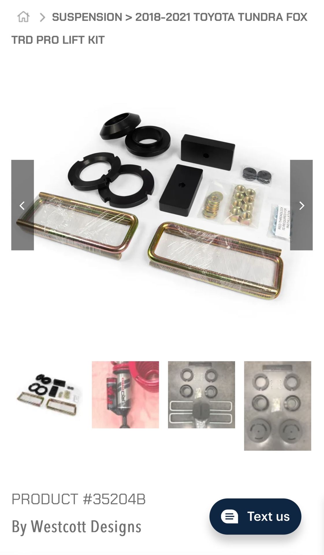 TOYOTA TUNDRA FOX TRD PRO LIFT KIT