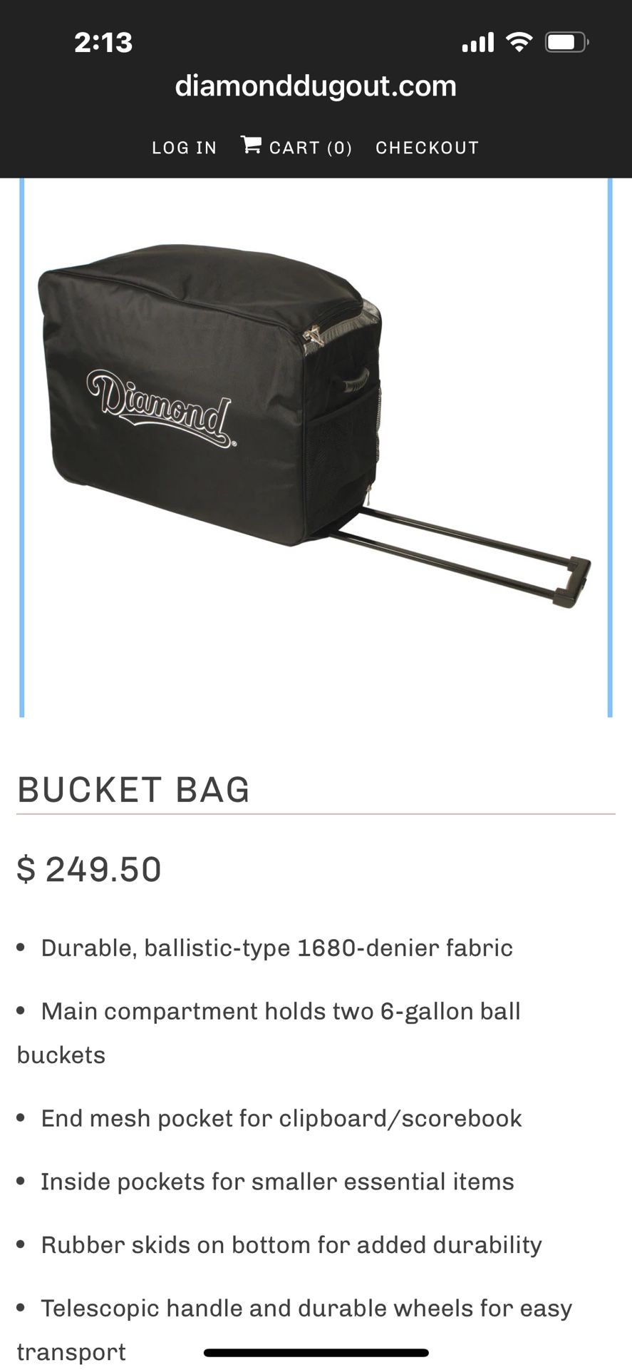 Diamond Bucket Ball Bag