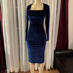 Velvet Blue Dress Size L