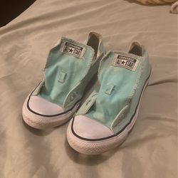 Teal Low Top Converse 