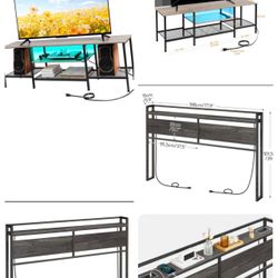 Tv Stand (fits Up To 65 Inch)  And King Headboard