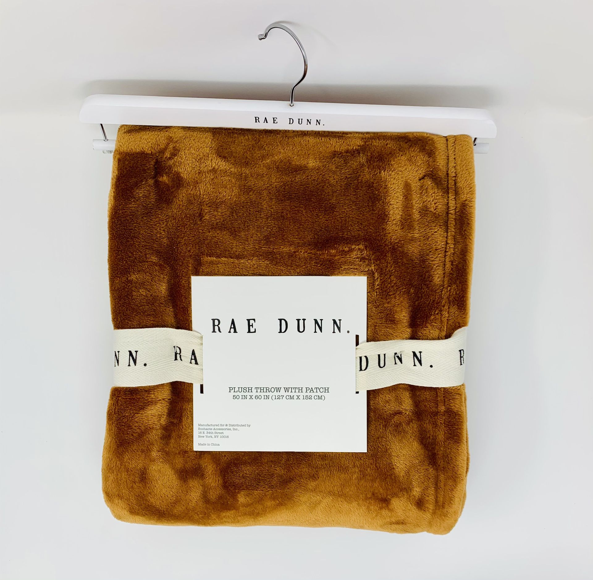 New 2020 Rae Dunn Give Thanks Plush Throw Blanket Patch Thanksgiving w Hanger