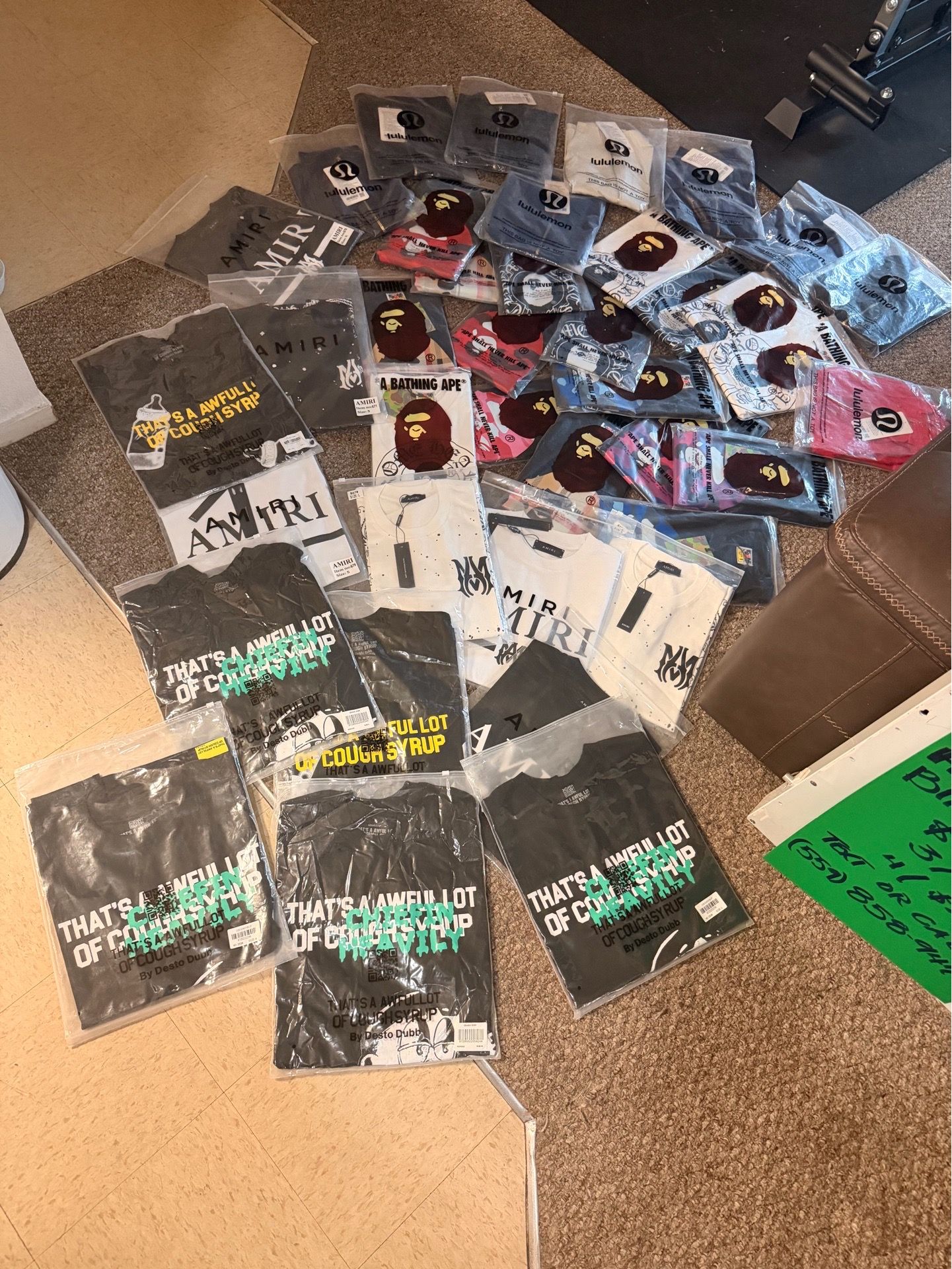 Bape,lulu,amiri,coughsyrup,alo