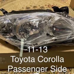 11-13 Toyota Corolla Headlight Passenger Side 