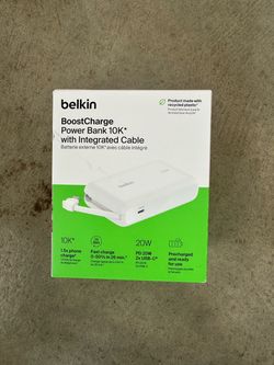 Belkin BoostCharge Power Bank 10K with Integrated Cable