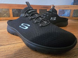 Skechers Black Mesh Slip-On Mule Sneakers