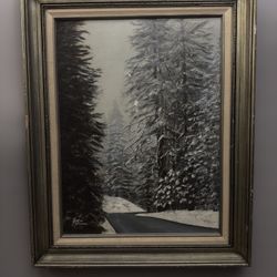 Winter Trees Oil Painting by Sara Allen