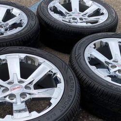 22” GMC Yukon Denali Sierra Cadillac Escalade Chevy Suburban Chevrolet Rims Tires New Chrome