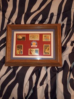Vintage Stamp Pins In Display