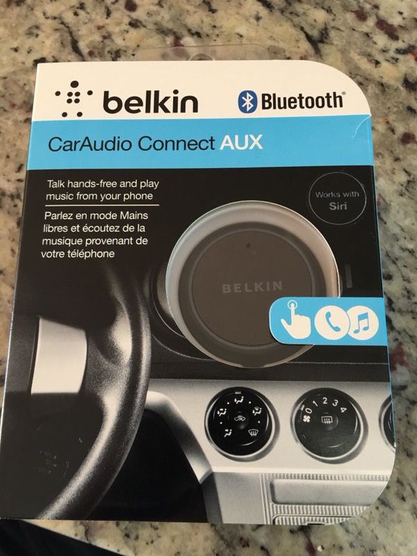 Belkin F4U037 AirCast Wireless Bluetooth AUX Hands-Free Car Kit for Smartphone