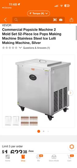 Vevor Commercial Popsicle Machine 2 Mold Set 52PCS Ice Pops Making Machine BBJ2B Maquina Paletas New