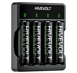 Rechargeable AA Batteries with Charger