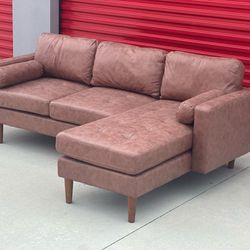 Like New Brown Sectional Couch - Reversible Chaise - Delivery Available 🚚