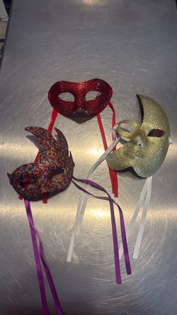 Rhinestone Masquerade Masks Set of 3