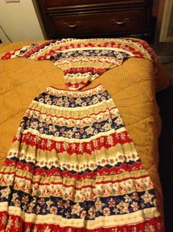 2 piece tie on shirt and skirt