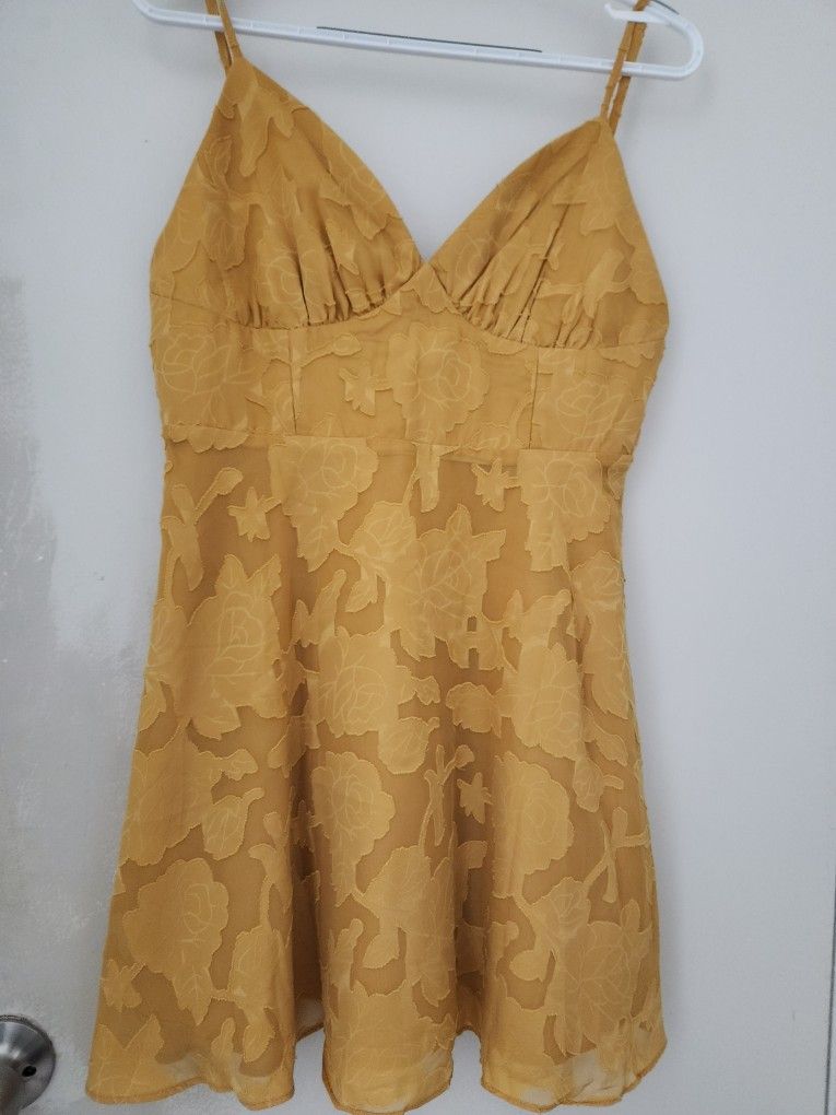 Mustard Yellow Summer Beach Dress