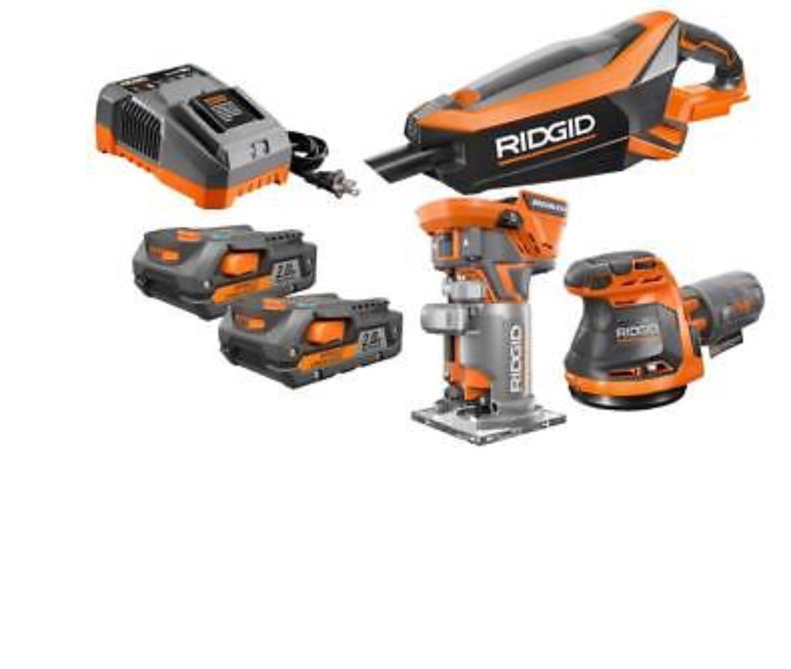 Ridgid R9216SBN Brushless router vacuum combo kit orbit sander w
