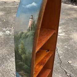 PAINTED WOODEN BOAT BOOK SHELF