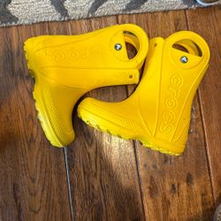 Crocs Rain Boots Yellow Kids Size 1
