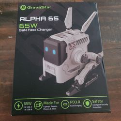 🔥 GravaStar Alpha 65 65W GaN Fast Charger USB-C USB-A Robot Design Gaming Desk Setup Collectible Tech Gadget 👀
Condition: New in Box
Original Price: