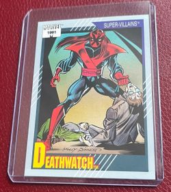 1991 Impel Marvel Comics Super Villains #80 Deathwatch Trading Card RJS