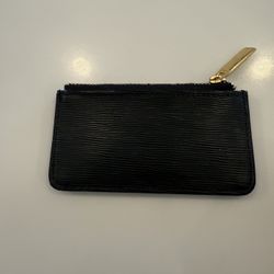 Black leather Textured Zip/coin Wallet Unisex