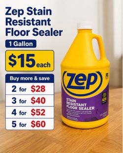 Zep Stain Resistant Floor Sealer 1 Gallon — Multiple Available