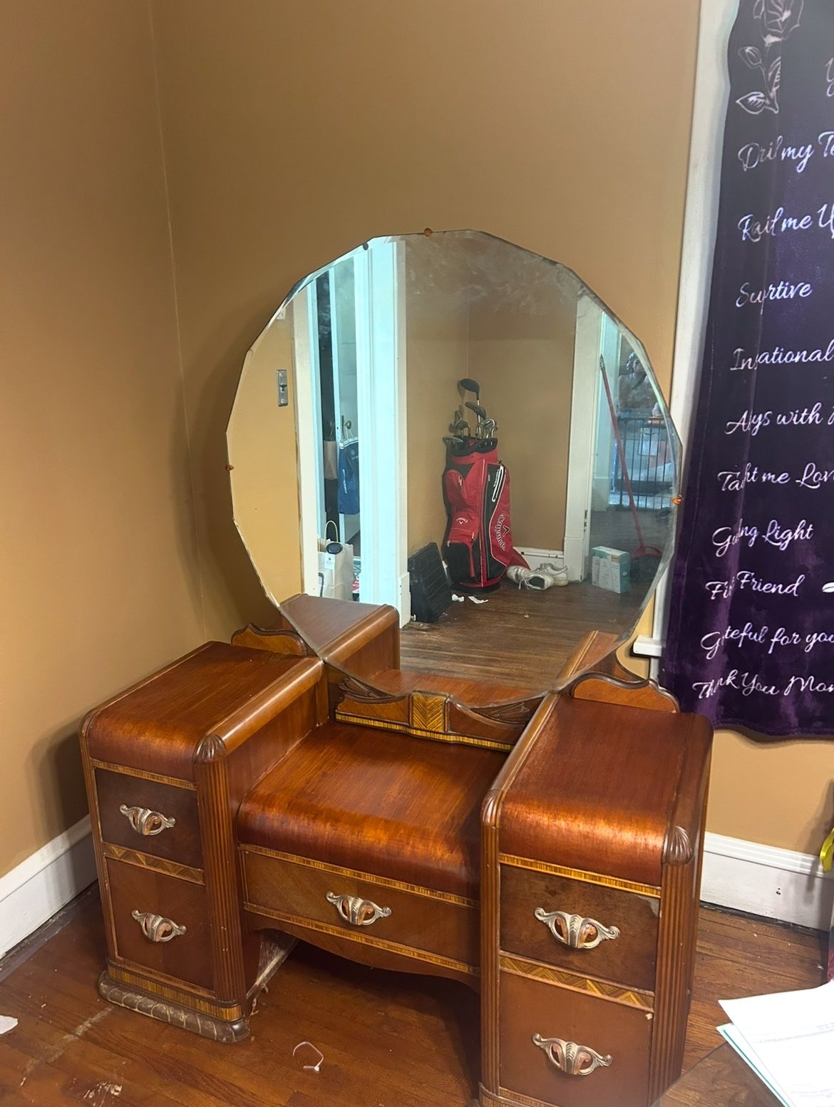 Antique 1940s Waterfall Dressing Table