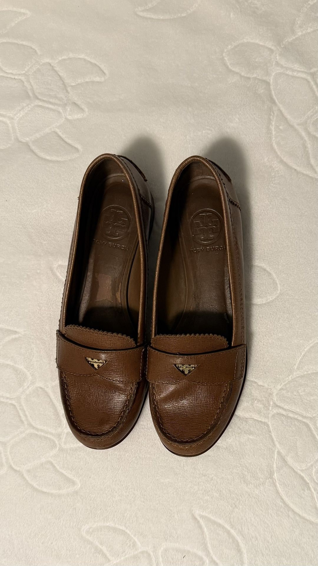 Tory Burch Brown Leather Loafers Size 7