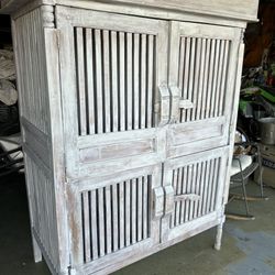 Awesome Solid Wood Rustic Distressed Cabinet 67x26x50