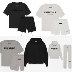 Essentials Fear of God T-shirts and Shorts Black, Hoodies, Sweatpants