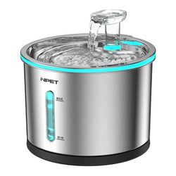 New, Pet Water Fountain Stainless Steel, 50oz/1.5L Dishwasher Safe, With Visible Window