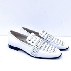SAM EDELMAN Chesney Loafer Studded Embellished Slip On Flats Leather. Size 8.$175