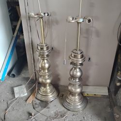 Mid-century Modern Double Pull String Brass Lamp 