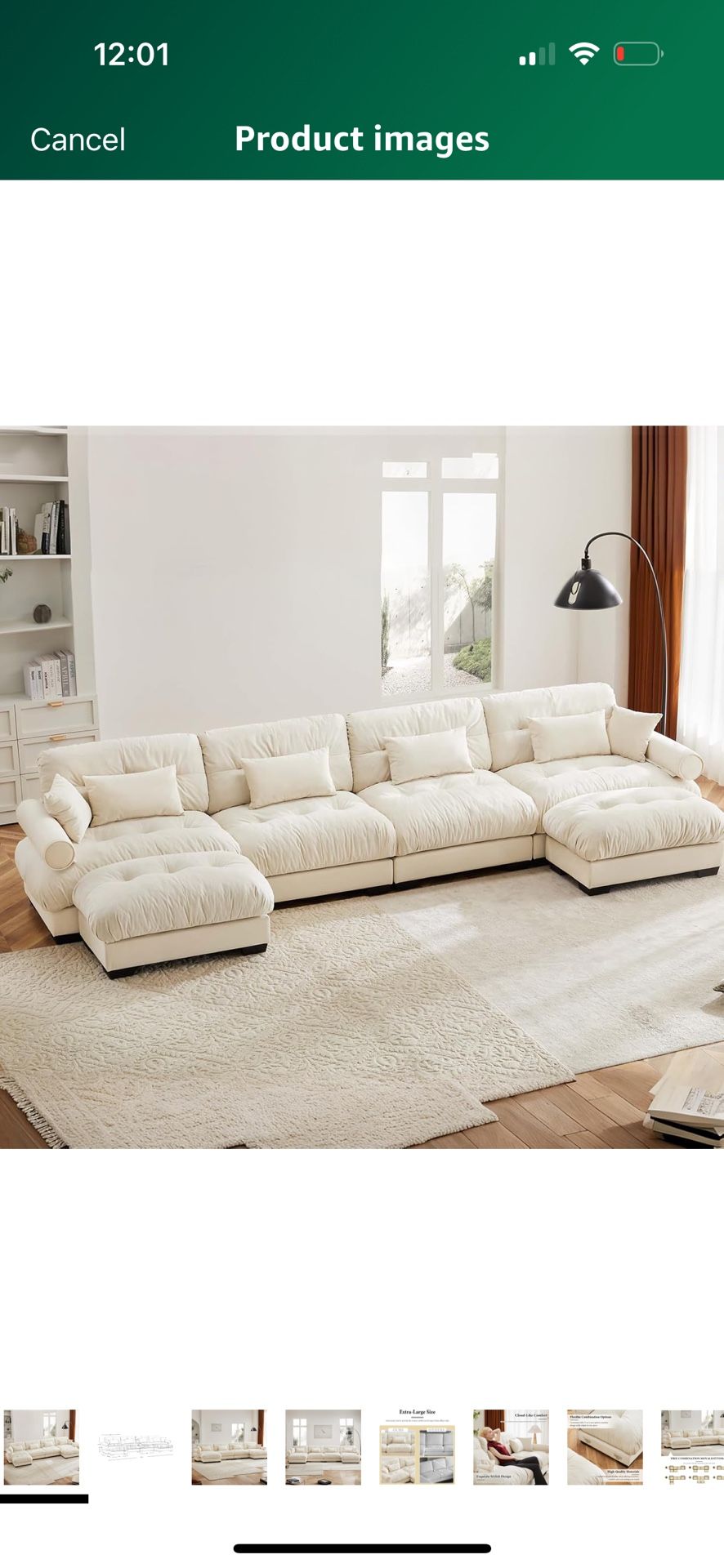 Modular Sofa : 4 Sections + 2 Ottomans
