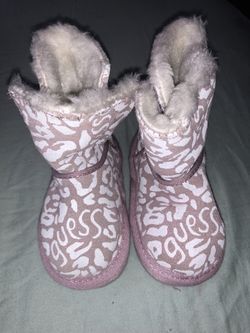 Guess baby girls pink and white boots size 3