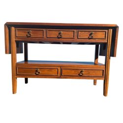 Vintage Dixie Buffet Drop-Leaf Bar Server Console Table  MCM Hollywood Regency