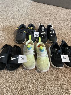 Lot Of 5 Nike Shoes Slides For Boys