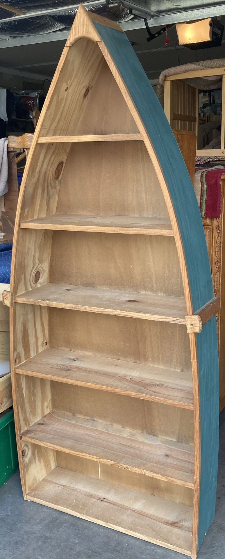Solid Wood Nautical Boat Canoe Bookcase Storage Display Shelving
