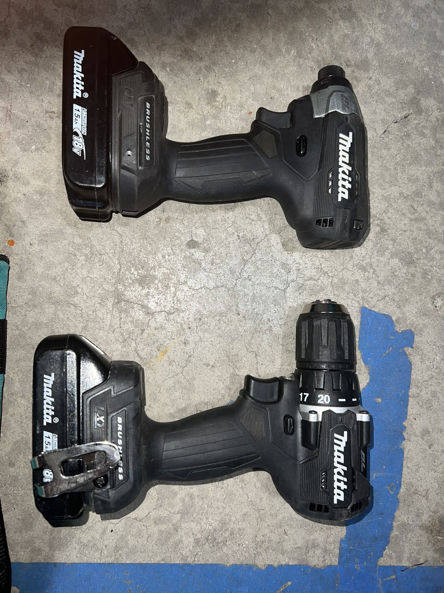 Makita 18v Impact, Drill, 2 Batteries, Charging station