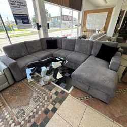 💥NEW Sectional Sleeper With Storage Gray🔥