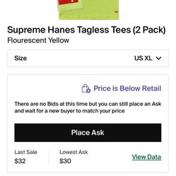 Supreme Hanes 2 Pack Shirt 