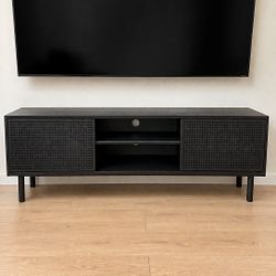 Black Modern TV Stand Media Console with Storage