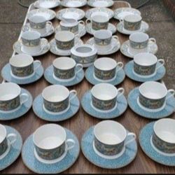50 Pieces Fine China Teacup And Saucers 