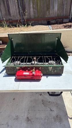 Three Burner Coleman, White Gas Camp Stove