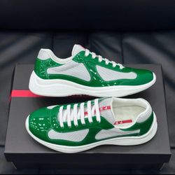 Prada Luna Rossa green and white sneakers